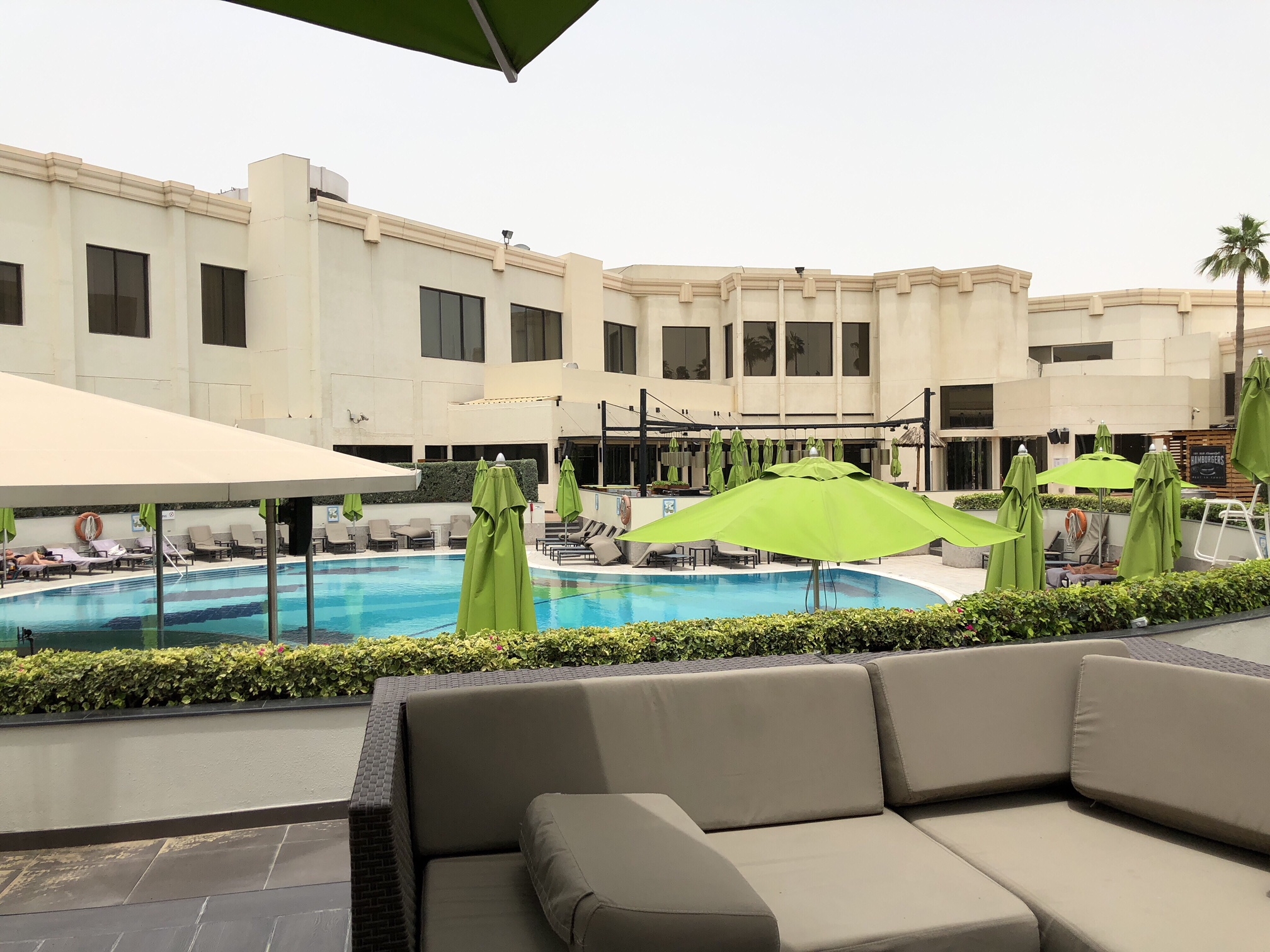 One of several pools within the compound at Le Meridien DXB