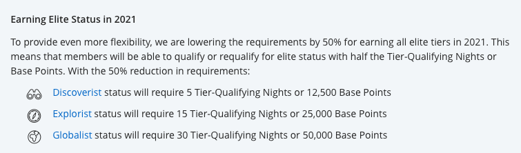 Hyatt Elite Night Requirements for 2021